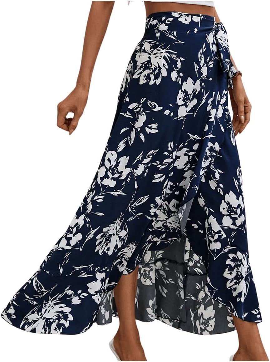 Milumia floral wrap maxi skirt