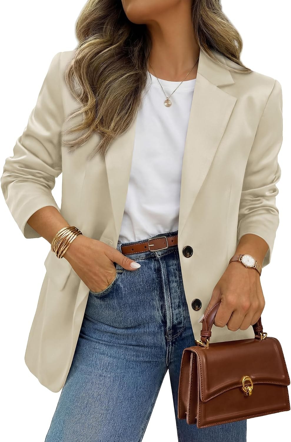 BTFBM satin long-sleeve blazer